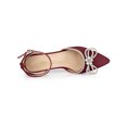 thumbnail image 4 of BLISSFUL STEP Women's Ankle Strap Rhinestones Bow Stiletto Heel Pumps, 4 of 7