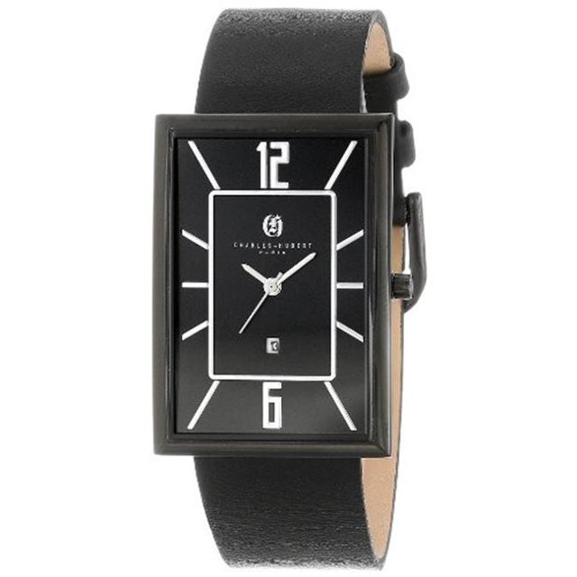 Unitron Enterprise 3943-B Montre à Quartz Rectangulaire en Acier Inoxydable avec Cadran Noir