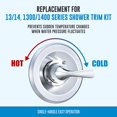thumbnail image 4 of PinesC Replacement for Delta Classic 13 Series Single-Function Trim Kit, T13020 Chrome Shower Handle, Fit Delta Shower Valve R10000 Series (Cartridge Not Included) Chrome Chrome, 4 of 5