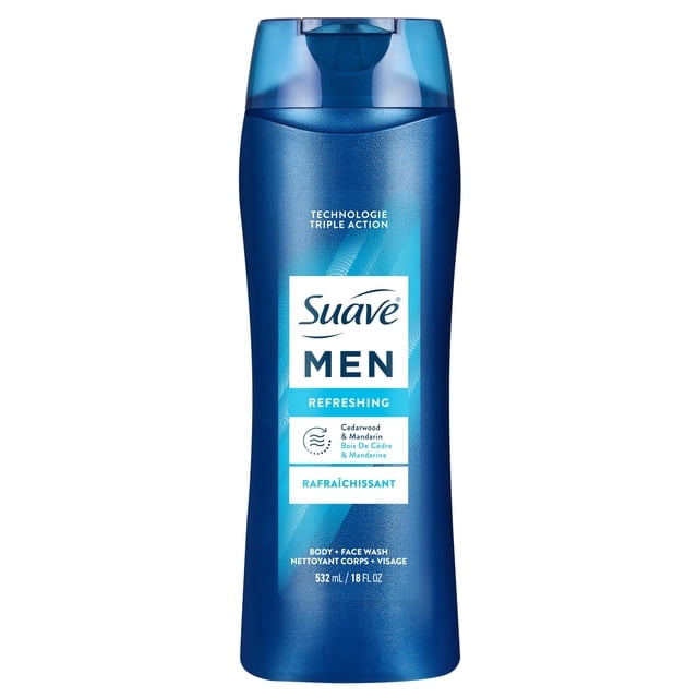 Suave Men Face & Body Wash, Refreshing Body Cleanser for Moisturized Skin, With an All day Fresh Scent 532ml