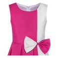 thumbnail image 4 of Robe Fille à Blocs de Couleur Contrastés avec Nœud Papillon pour Tous les Jours et Fêtes 14 Ans, 4 of 6