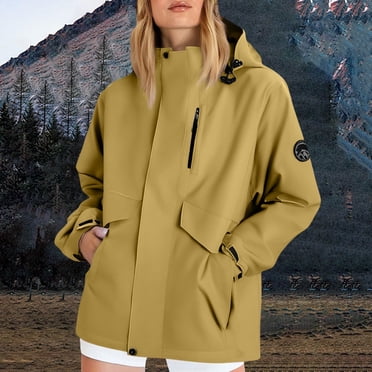 Birdeem Women's Waterproof Jacket, Lightweight Hooded Windbreaker for Outdoor Sports, Hiking Raincoat with Zipper Pockets, Casual Spring and Fall Coat