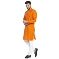 thumbnail image 2 of Maple Clothing Kurta Pyjama en Coton Tenue Ethnique Imprimée Indienne Tenue Décontractée (Orange, 3TG), 2 of 6