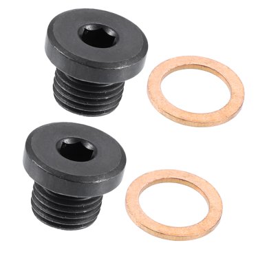 2 Pcs Vis de Bouchon d'Huile de Moteur en Acier M14x1.5 pour Audi A4 A6 S8 S6 S5 Q7 pour Volkswagen Touareg Noir