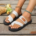 thumbnail image 3 of IUJSOY Womens Flip Flops Clip Toe Ring Flat Sandals Comfortble Yoga Mat Mesh Beach Slippers Slides, 3 of 9