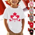thumbnail image 2 of T-Shirt Patriotique à Feuille d'Érable pour Garçons Drapeau de Feuille d'Érable Canadienne Col Rond Manches Courtes Tee Garçons T-Shirts Graphiques de la Fête du Canada Coupe Régulière Haut à Imprimé de Drapeau de Feuille d'Érable pour Garçons, 2 of 5