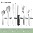 thumbnail image 3 of Bestdin 48 Pieces Silverware Set Service for 8, Flatware Sets with Steak Knives, Food Grade Stainless Steel Tableware Set, Use for Home Kitchen Restaurant Hotel, Dishwasher Safe, Mirror Polished, 3 of 7