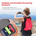 thumbnail image 3 of Costway Drawstring Backpack String Bag Folding Sports Sack w/Zipper Pocket Pink, 3 of 10
