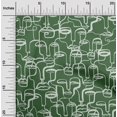 thumbnail image 2 of oneOone Velvet Green Fabric Abstract Face Sewing Material Print Fabric By The Yard 58 Inch Wide, 2 of 4