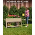 thumbnail image 3 of Bingirl Jardinière Surélevée avec Pattes et Roues - Bac de Plantation Extérieur 48x24x30 Pouces avec Doublure Imperméable et Tablette de Rangement - pour Patio, Terrasse, Balcon, Cour Arrière, 3 of 8