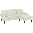 thumbnail image 1 of HOMCOM L-Shape Sofa with Right Chaise Lounge and Rubber Wooden Legs, Cream, 1 of 10