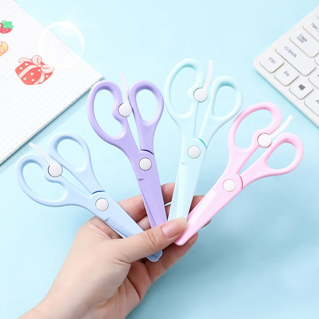 Sentmoon Kids Scissors Childrens DIY Crafts Plastic Scissors Students Do Not Hurt Hands Resilient Scissors Kindergarten Round Head Wrapped Edges To Save Energy Scissors Up to 40% off