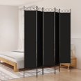 thumbnail image 1 of vidaXL 5-Panel Room Divider Black 200x220 cm Fabric, 1 of 5