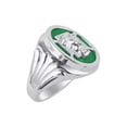 thumbnail image 3 of RYLOS Men's Rings Sterling Silver Christ Head Religious Ring With Diamonds and Green Quartz Designer Men's Jewelry Size 9, 3 of 6