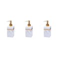 thumbnail image 1 of Ruiboury Resin Soap Dispenser Reusable for Tabletop Kitchen Shower Shampoo Bathroom White Gold 500ml 3Set, 1 of 6