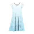 thumbnail image 4 of RXIRUCGD 2025 Vêtements d'Été pour Enfants Mode Filles Nouvelle Robe d'Été à Manches Courtes Poches à Volants Col Rond Imprimé, 4 of 4