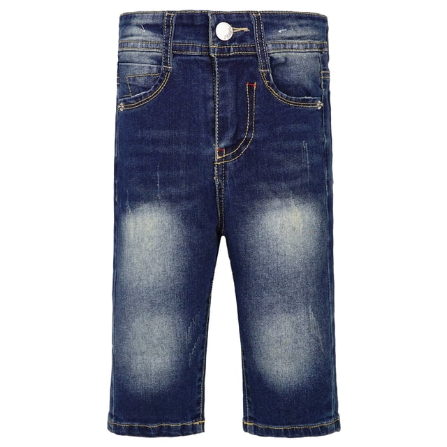 KIDSCOOL SPACE Pantalon en Denim Déchiré à Anneau en D pour Bébé Fille Garçon Petit Enfant, 5-6 Ans