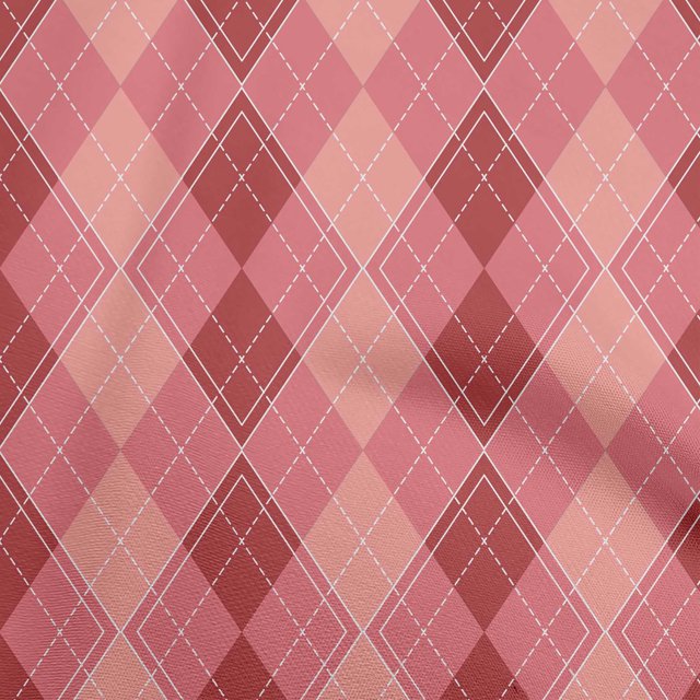 oneOone Georgette Viscose Medium Pink Fabric Check Sewing Craft Projects Fabric Prints By Yard 42 Inch Wide