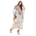 thumbnail image 3 of Robe Kaftan Longue Décontractée Ample à Manches Kimono pour Femmes Grande Taille, Tenue de Villégiature, Robe de Soirée, Fête, Été, Plage, Couvre-Maillot, 3 of 6