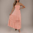 thumbnail image 2 of Cathalem 2024 Robe Mini Sans Manches d'Été pour Femme, Robe Débardeur Évasée d'Été, Rouge Melon D\'eau L, 2 of 5
