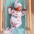 thumbnail image 2 of Kids Cartoon Patterns Print  Neck Long Sleeve Sleepwear Cap, 2 of 6