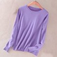 thumbnail image 3 of AherBiu T-Shirts à Manches Longues pour Femmes, Couche de Base, T-Shirt, Couleur Unie, Col Ras du Cou, Blouse Confortable, 3 of 3
