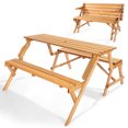 thumbnail image 1 of VEVOR Ensemble de Table de Pique-Nique 2-en-1 Transformable Interchangeable Table en Bois Banc Extérieur, 1 of 9
