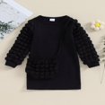thumbnail image 3 of Fall Winter Warm Girls Knit Princess Clothes Fluffy Long Sleeves Sweater Dress with Bag, 3 of 9