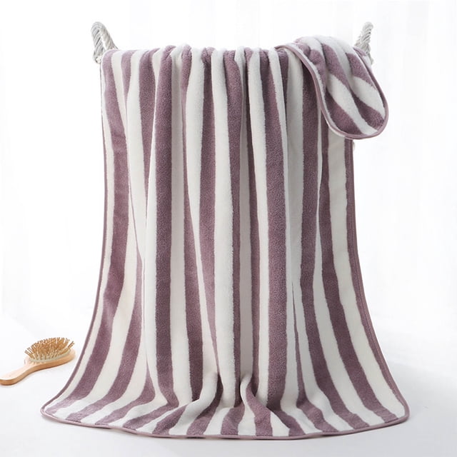 Birdeem Large Beach Towel Oversized - 27.6"X55" Big Mens Beach Towesl, Extra Large Thick Purple Beach Towels,Wide Fluffy Swimming Towel Oversize, Giant Stripe Cotton Pool Towel for Adults