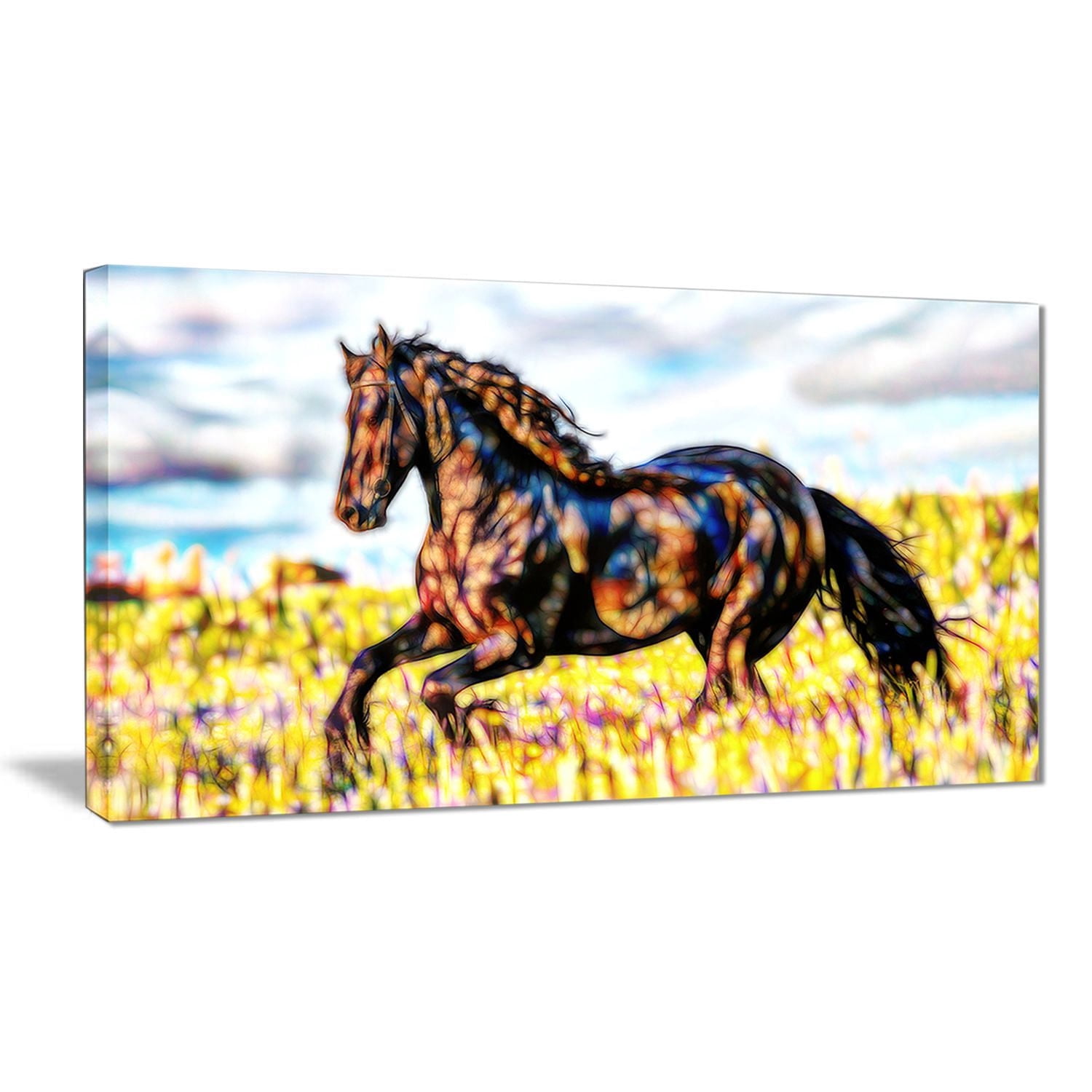 Design Art Ride Free Horse Animal Art Single Panel Canvas Wall Art