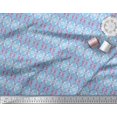thumbnail image 2 of Soimoi Blue polyester Crepe Fabric Filigree Damask Printed Craft Fabric by the Yard 42 Inch Wide, 2 of 3