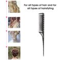 thumbnail image 3 of Amdohai 3-Row Teasing Comb Detangling Brush Rat Tail Comb Adding Back Coming Hairdressing Combs, 3 of 6