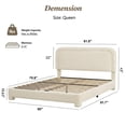thumbnail image 2 of Hcore Boucle Bed Frame Queen Size,Modern Beige Bed Frame with Adjustable Headboard, Soft Rounded Corners,No Box Spring Required,Easy Assembly, 2 of 6