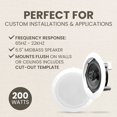thumbnail image 3 of PYLE PDIC61RD 200W 6.5'' Round Flush Mount In-Wall/Ceiling Home Speakers, 2 Pack, 3 of 12