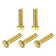 thumbnail image 1 of Unique Bargains Brass Hex Bolts, 5/16-18x1-1/4' 5 Pack Fully Thread Grade 4.8 Machine Screws, 1 of 4