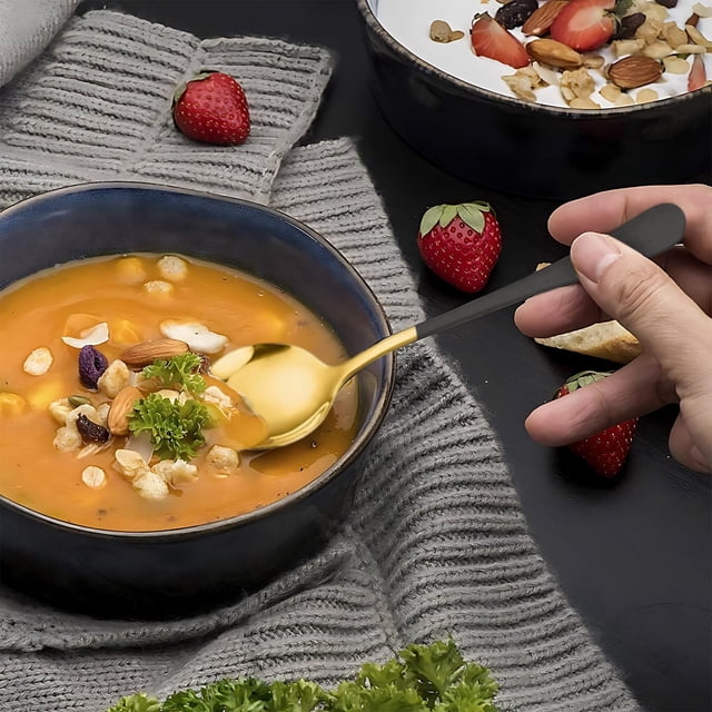 Stainless Steel Spoon Cute Soup Spoon Home Dining Spoon Dessert Spoon Watermelon Spoon Long Handled Round Spoon