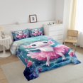 thumbnail image 3 of Erosebridal Girls Axolotl Comforter Sets Full Size, Stars Print Reversible, Soft 3-Piece, 3 of 6