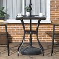 thumbnail image 2 of Outsunny Wicker Dining Table w/ Umbrella Hole Coffee Table, Brown, 2 of 10