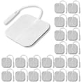 thumbnail image 1 of TENS Unit Pads 4X4cm 20 Pcs, Reusable Latex-Free Replacement Pads Electrode Pads with Upgraded Sticky Electrode Pads Gel and Non-Irritating Design for Muscle Stimulator Electrotherapy (2.0 caliber), 1 of 5