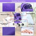 thumbnail image 2 of BestPet Lightweight Folding Pet Stroller for Dogs & Cats, Portable 4-Wheel Travel Carrier, Purple, 2 of 6