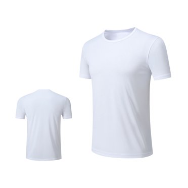 cfhntfmh Gym Shirts for Men Summer Big and Talls Quick Dry Short Sleeve Crewneck Tees Stretchy Athletic Running T-Shirts