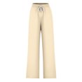 thumbnail image 4 of Pants for Women, Womens Fashionable Striped Printed Drawstring Wide Leg Pants, 4 of 4