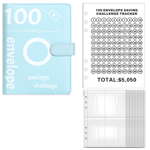 100 Enveloppe le défi d'économie d'argent, 100 Enveloppe Challenge Binder, Binder d'économie d'argent, Livre budgétaire (Blue)