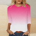 thumbnail image 5 of Hauts à Manches 3/4 pour Femmes Mode T-Shirt Imprimé Mi-Longueur Blouse Col Rond Hauts Décontractés T-Shirts pour Femmes Mode T-Shirts à Manches 3/4 pour Femmes, 5 of 5