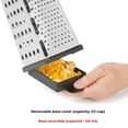 thumbnail image 4 of Starfrit Stainless Steel 4-Sided Boxed Grater with Removable Base Cover, Measuring Cup, Corner Cut-Outs for Precise Output, Non-Skid Base, Wide Comfortable Handle, 4 of 7