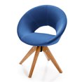 thumbnail image 1 of Costway Mid Century Modern Swivel Accent Chair Fabric Armchair Velvet Living Room Blue, 1 of 10