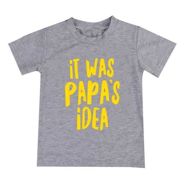 TZEWGL Cute Shirt For Child Letter Print Short Sleeve Crew Neck Clothes For Infnants size 6-8T