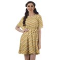 thumbnail image 1 of Moomaya Printed Moss Georgette Dresses Women A-Line Tunic With Drawstring Belt, 1 of 4