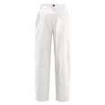 thumbnail image 5 of Penkiiy Pantalon Capri Décontracté pour Femme à Taille Élastique, Blanc, 2TG, 5 of 5