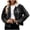 Black1, variant on AherBiu Cropped Denim Jacket for Women Stretch Button down Jeans Jackets Trendy Casual Outerwear Fall Clothing